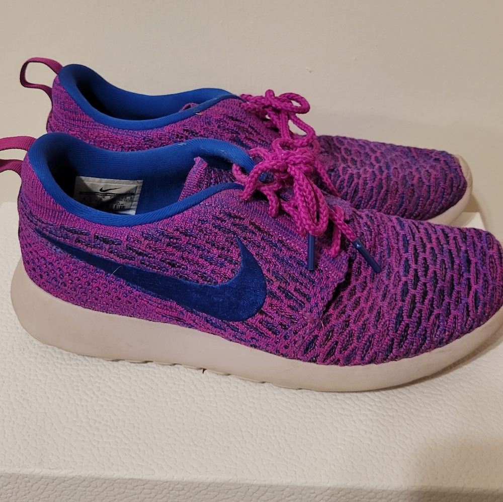 Nikes purple and blue